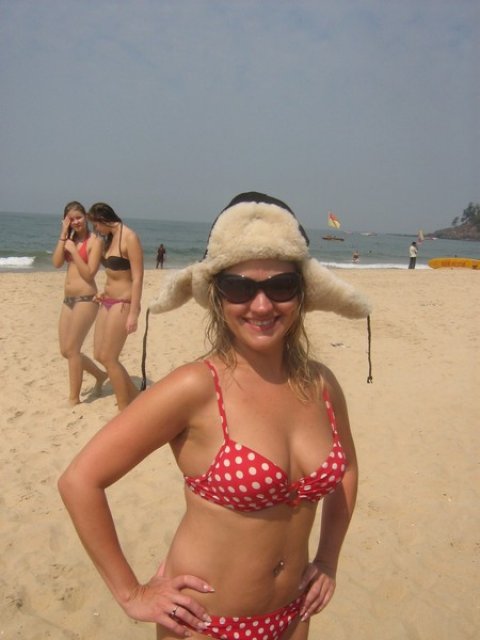bikini russian girl on goa beach